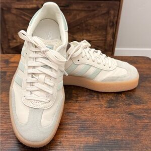Adidas Sambas | Cream and mint | Casual Sneakers
